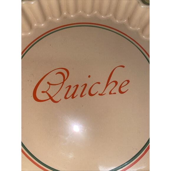 Quiche Baking Serving Dish Pan Fluted Edges Ceramic Glass 10” Diameter - Picture 3 of 6